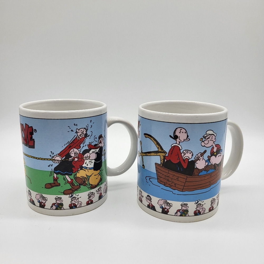 Vintage Popeye Mugs Set of Two